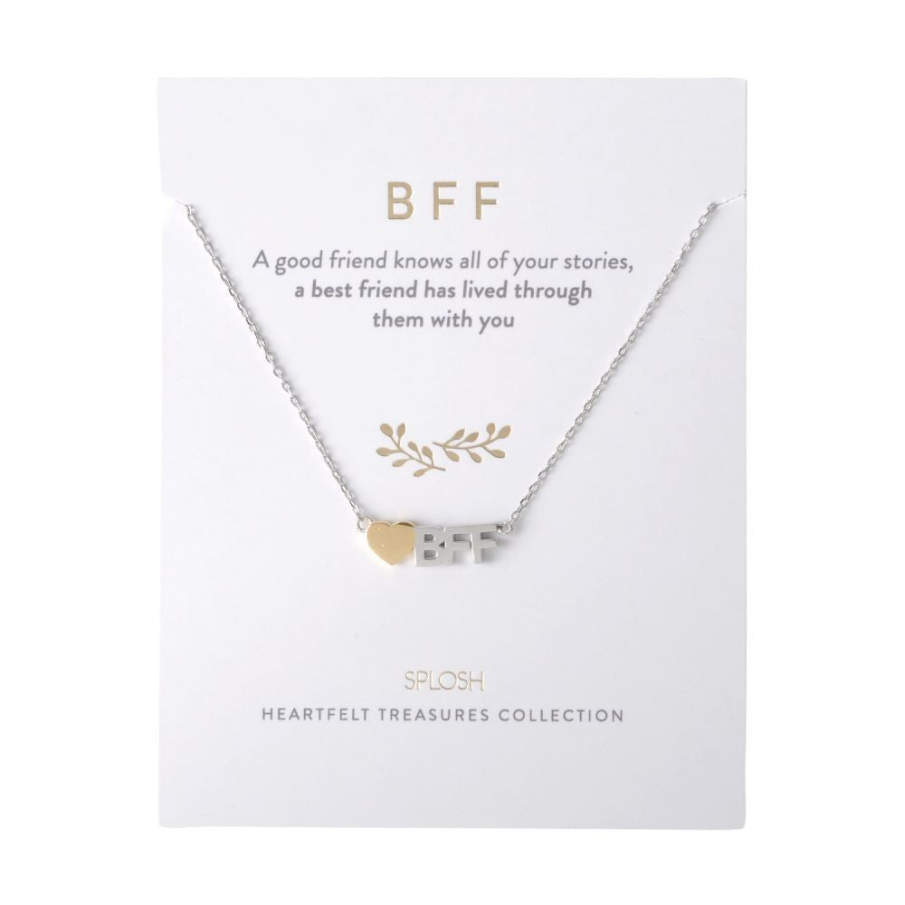 Heartfelt Bff Sterling Silver Necklace