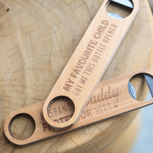 Load image into Gallery viewer, Father&#39;s Day Child Wooden Bottle Opener
