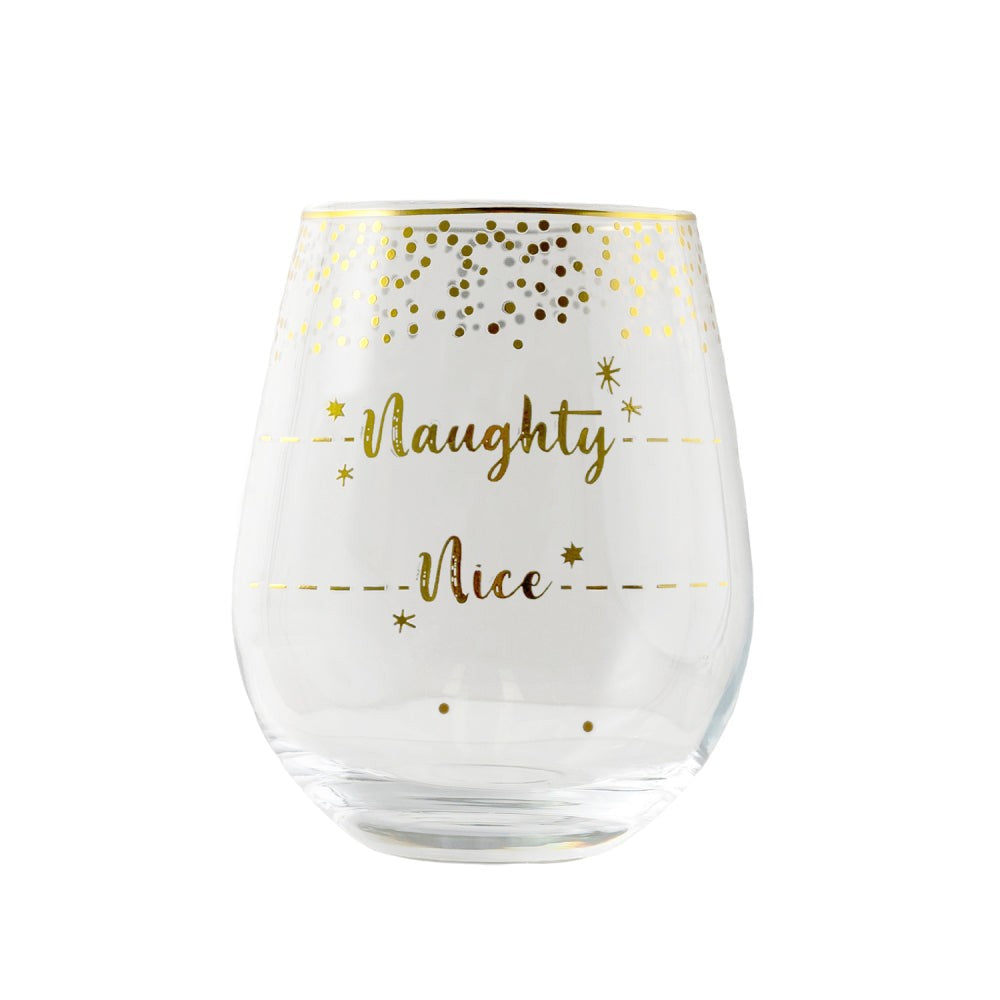 Christmas Stemless Glass Asst [des:naughty Nice]