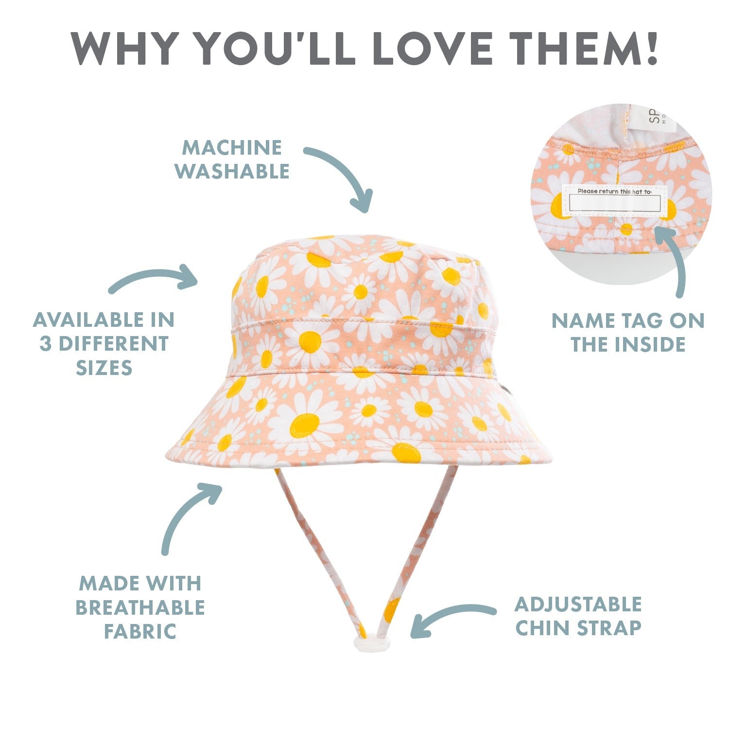 Out & About Daisy Drawstring Hat [siz:2-3 Yrs]