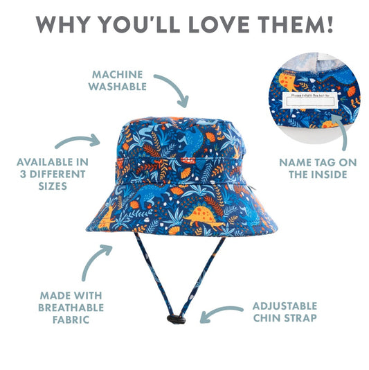 Out & About Dinosaur Drawstring Hat [siz:3-6 Yrs]