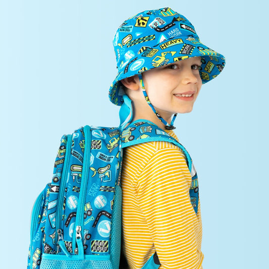 Out & About Construction Drawstring Hat [siz:3-6 Yrs]
