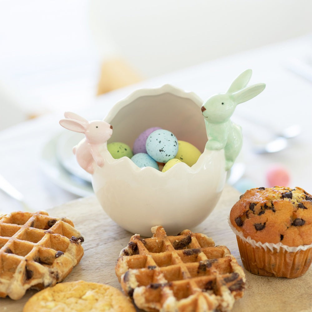 Easter Bunny Bowl Green And Pink