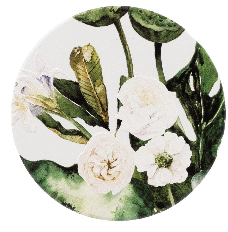 Greenhouse Flower Trio Ceramic Coaster