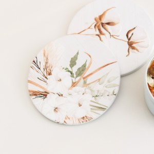 Home Sweet Home Ceramic Coaster - Bouquet 