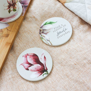 Blossom Smile Ceramic Coaster 