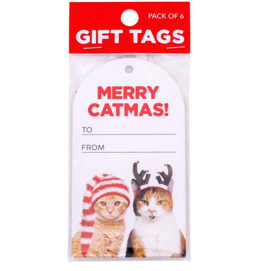 Chrstmas Catmas Set Of 6 Gift Tags 