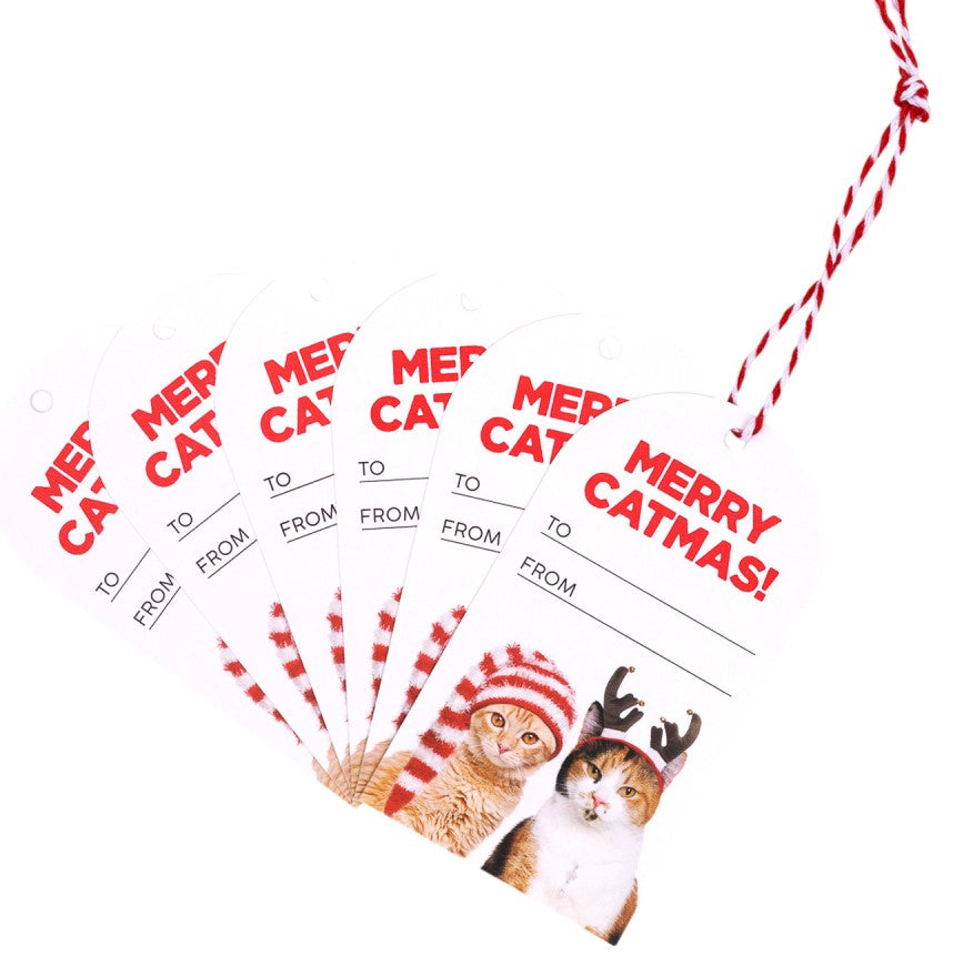 Chrstmas Catmas Set Of 6 Gift Tags 