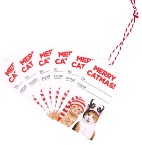 Chrstmas Catmas Set Of 6 Gift Tags 