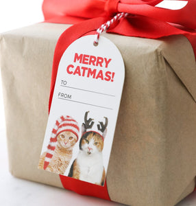 Chrstmas Catmas Set Of 6 Gift Tags 