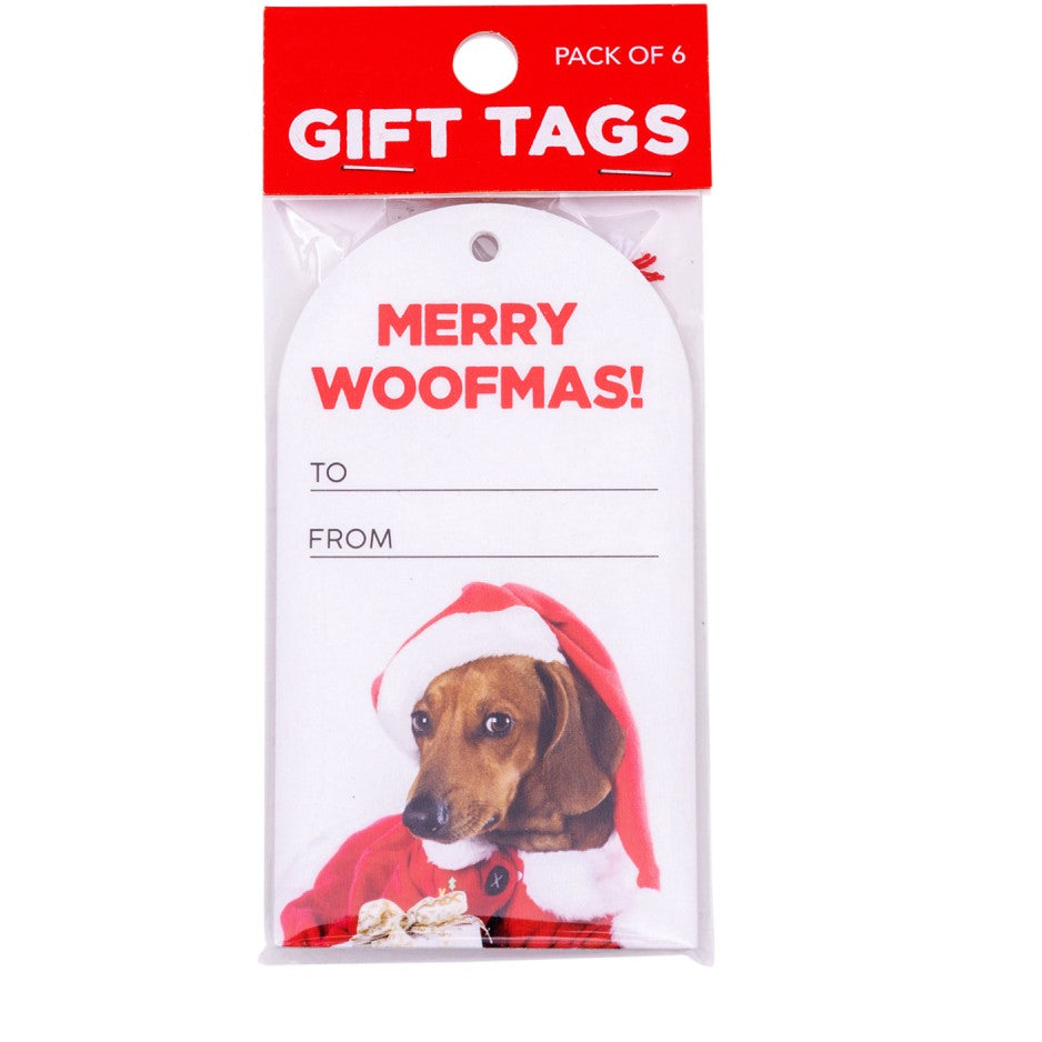 Christmas Woofmas Set Of 6 Gift Tags 