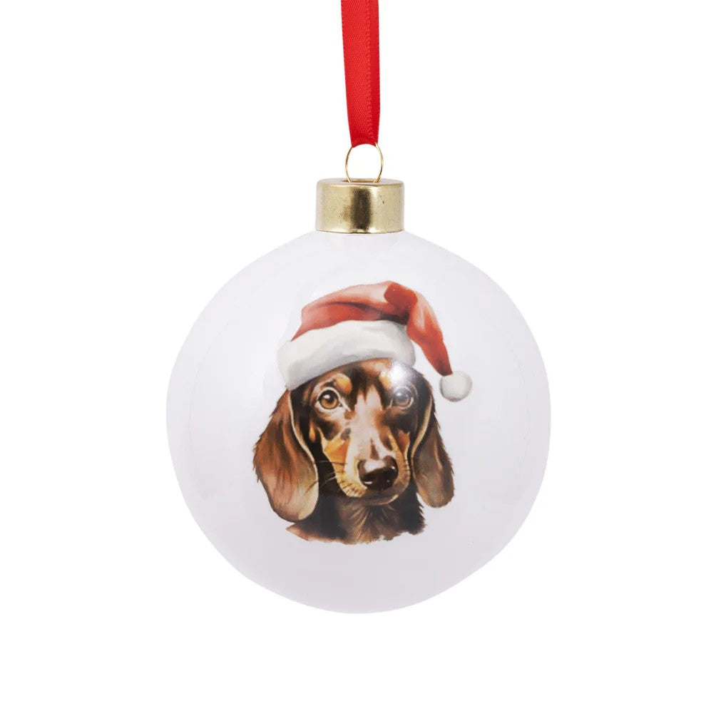 Christmas Round Bauble Dachshund