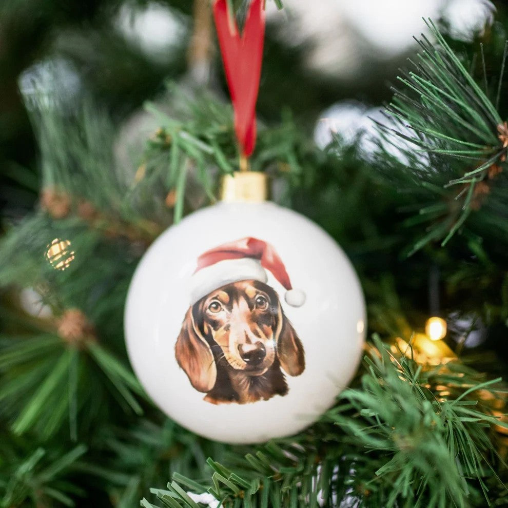 Christmas Round Bauble Dachshund