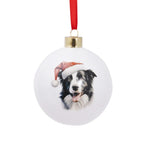 Christmas Round Bauble Border Collie
