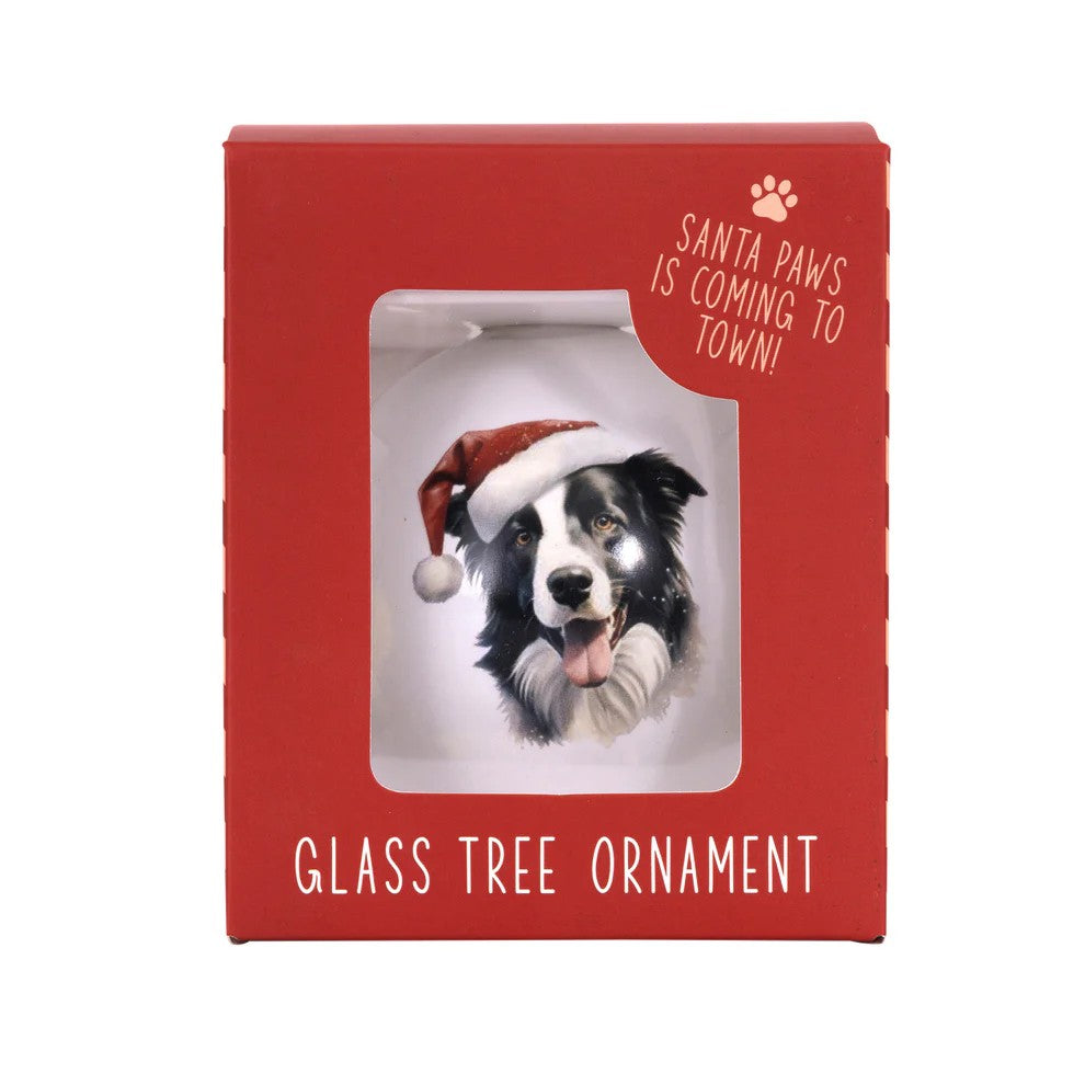 Christmas Round Bauble Border Collie