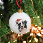 Christmas Round Bauble Border Collie