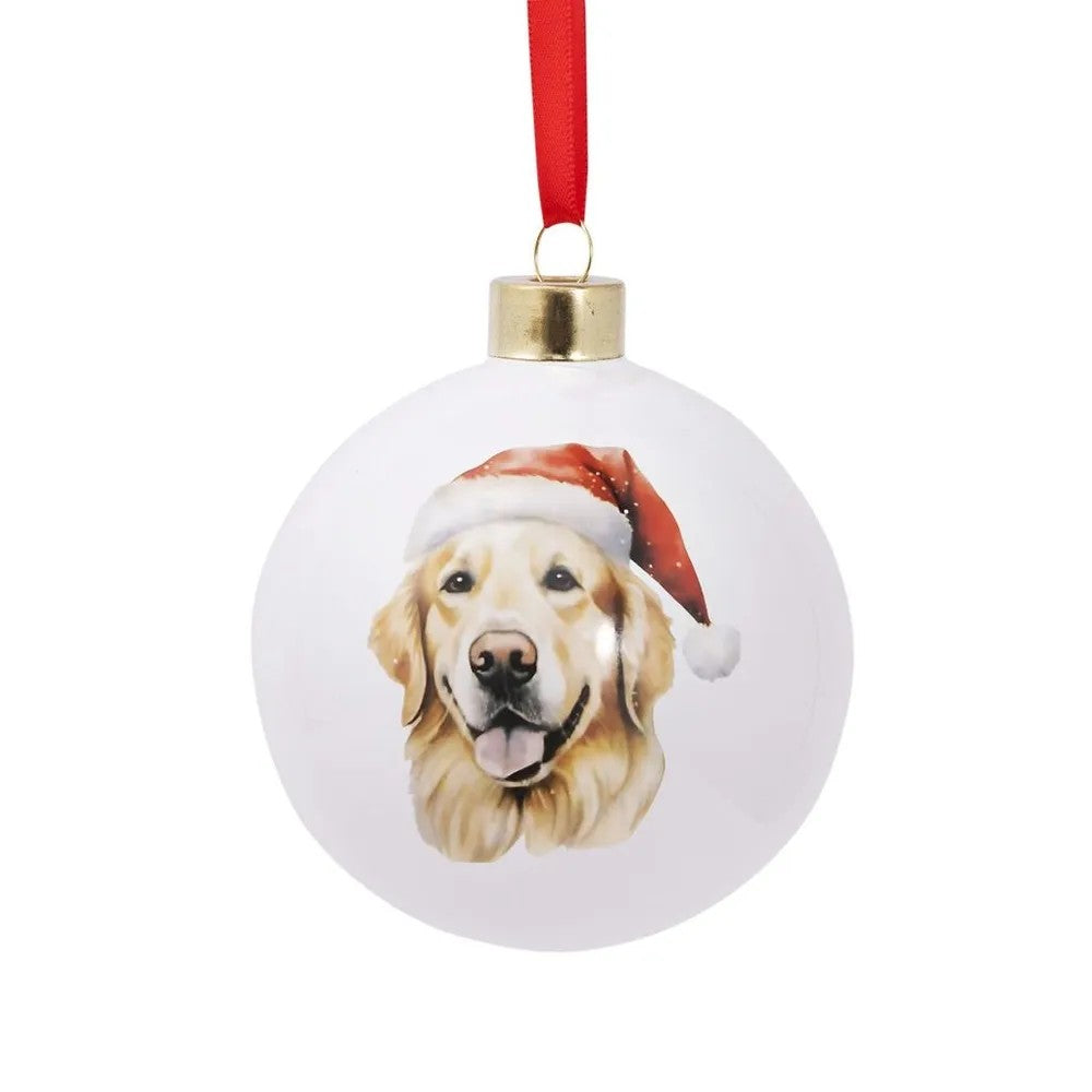 Christmas Round Bauble Golden Retriever