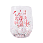 Christmas Naughty Stemless Glass 