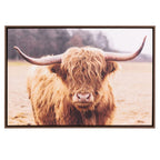 Rustic Meadow Highland Cow Canvas Frame 
