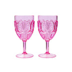 Summer Waves Set Of 2 Wine Glass - Pink 