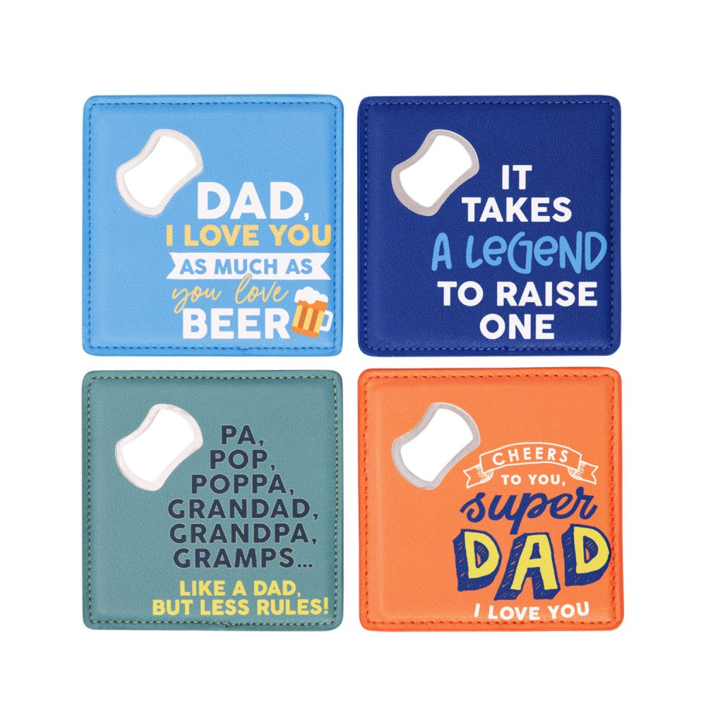 Father Day Beer Bottle Opener Coaster 