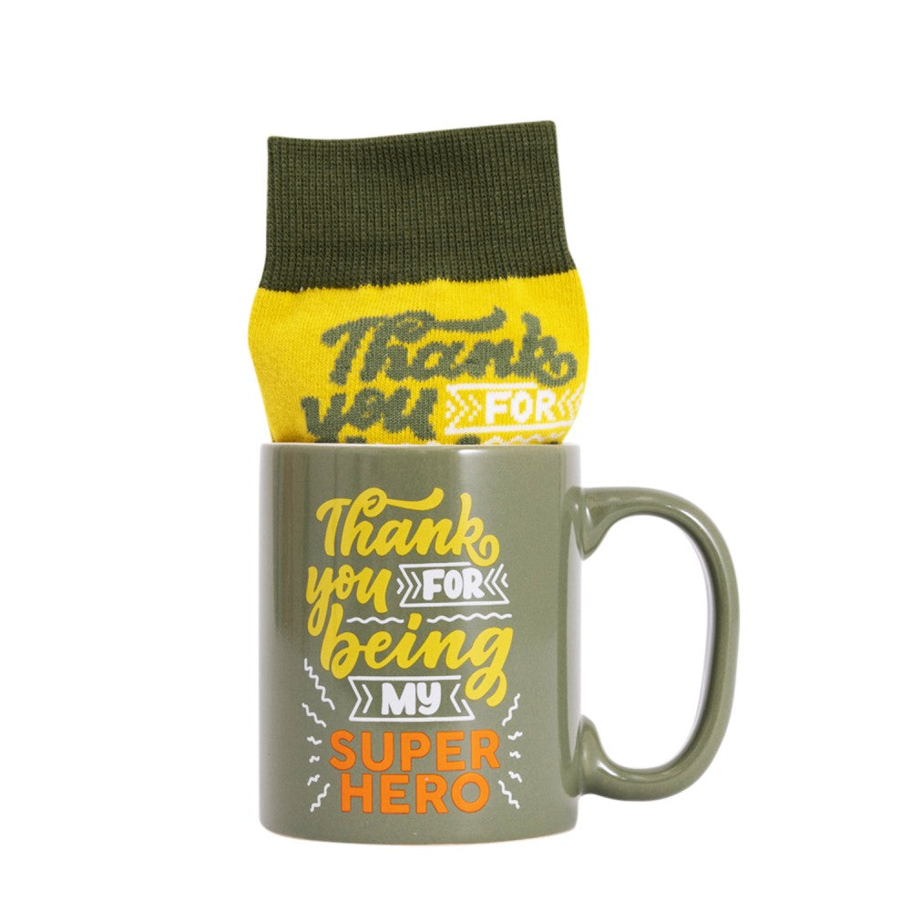 Fathers Day - Super Hero Mug & Sock Set 
