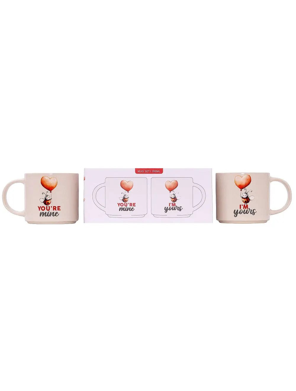 Valentines Day Love Bugs Mug Set 