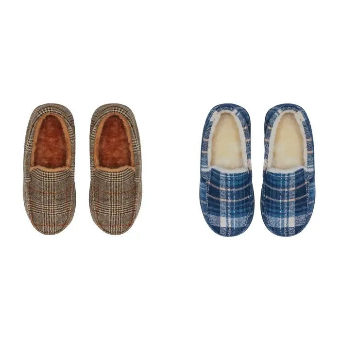 Men's Moccasin Brown Plaid [siz:43-44]