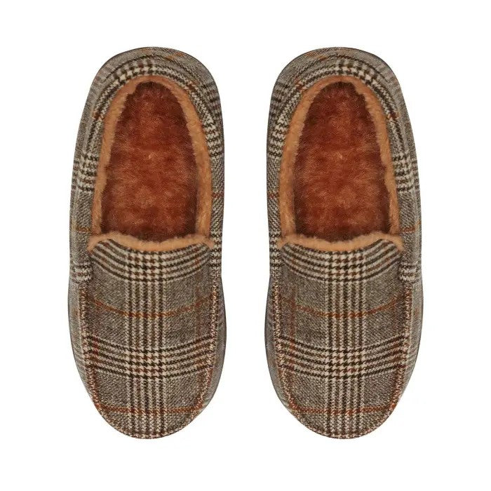 Men's Moccasin Brown Plaid [siz:47-48]