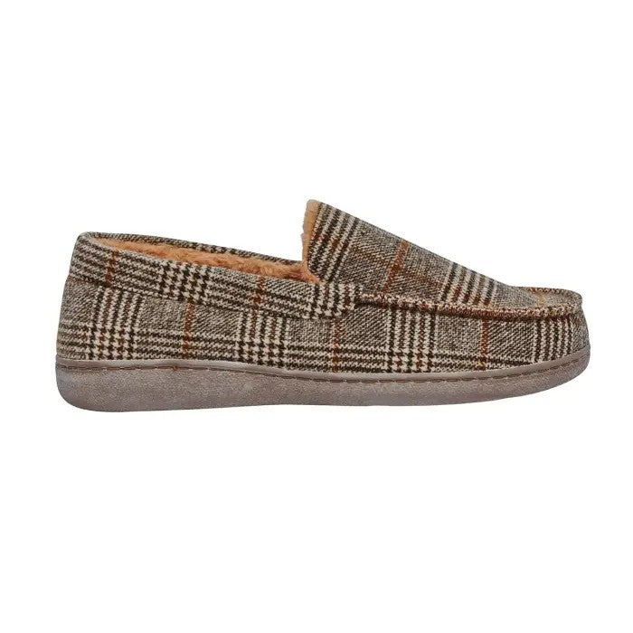 Men's Moccasin Brown Plaid [siz:47-48]