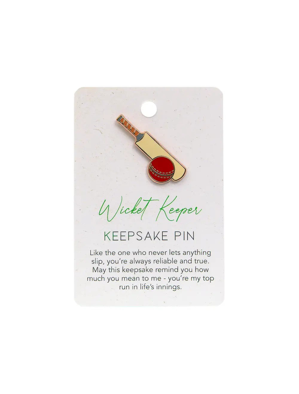 Keepsake Pin -champions Of Life Wicket Keeper