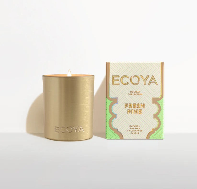 Ecoya  Fresh Pine Mini Candle Goldie Holiday Collection 
