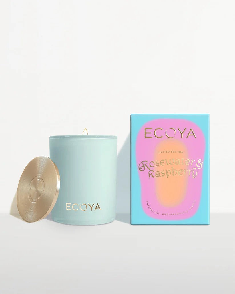 Ecoya Rosewater & Raspberry Large Candle Limited Edition 