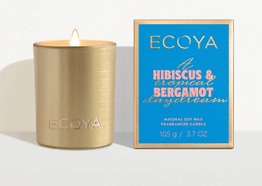 Ecoya Holiday Collection Mini Candle - Hibiscus & Bergamot