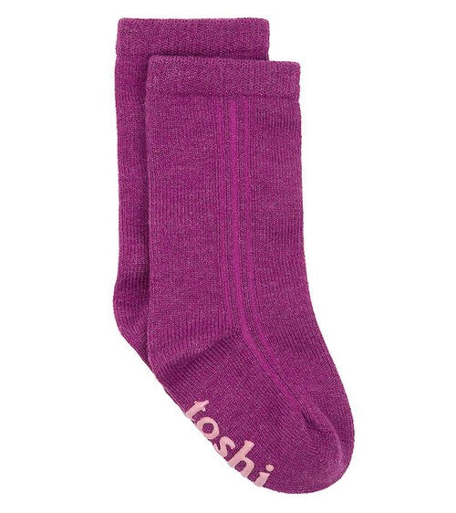 Organic Knee High Socks - Dreamtime Violet [siz:3-4 Years]