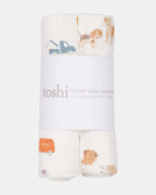 Baby Washcloth Muslin 2pcs- Puppy Love 