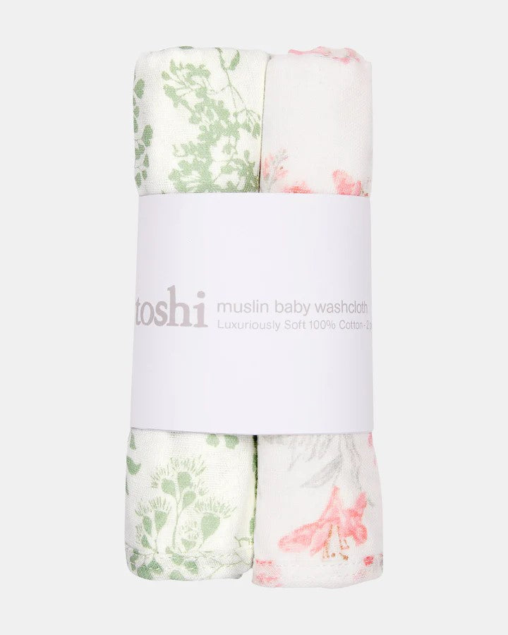 Baby Washcloth Muslin 2 Pcs- Spring Meadow 