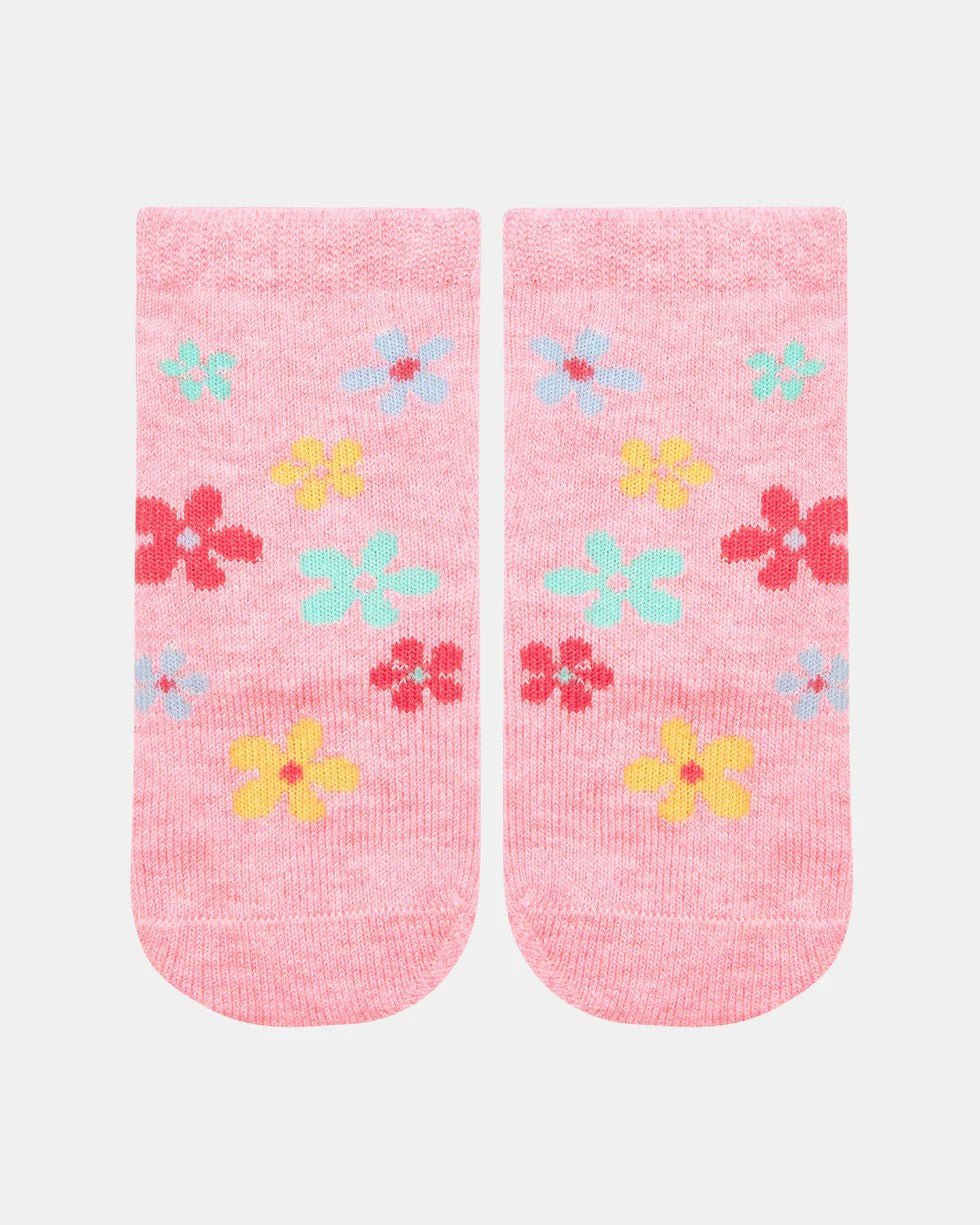 Organic Socks Ankle Jacquard - Daisy [siz:1-2y]