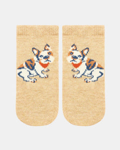 Organic Socks Ankle Jacquard - Frenchie [siz:0-3m]