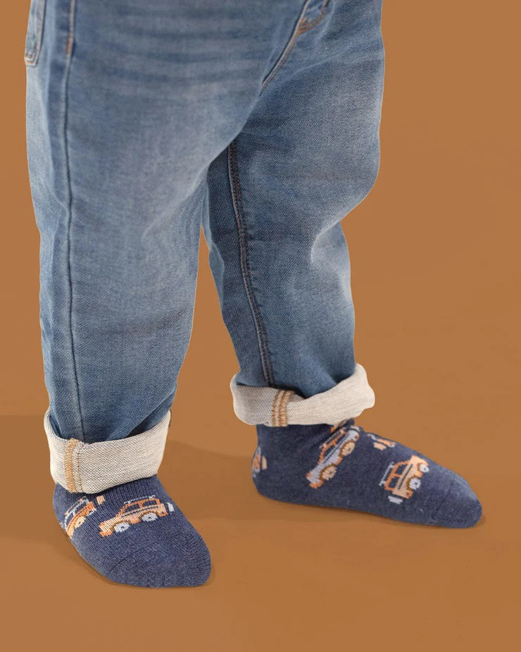 Organic Socks Ankle Jacquard - High Country [siz:1-2 Yrs]