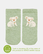 Organic Socks Ankle Jacquard - Koala [siz:1-2y]