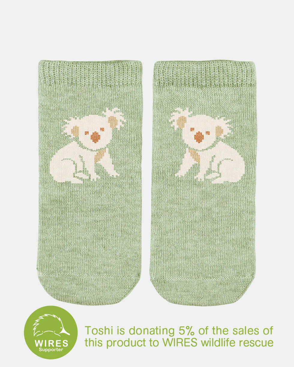 Organic Socks Ankle Jacquard - Koala [siz:1-2y]