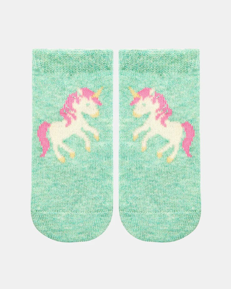 Organic Sock Ankle Jacquard - Unicorn [siz:0-3]