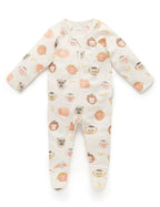 Printed Zip Growsuit Monkey Business Print (00) [siz:00]