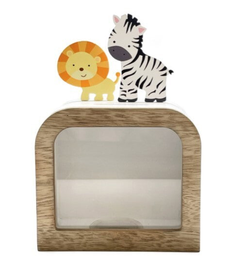 Noahs Ark Wooden Money Box - Lion & Zebra 
