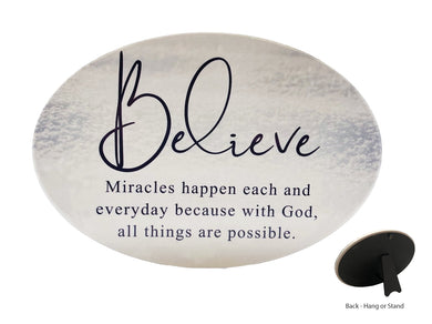 Oval Ceramic Plaque - Believe 