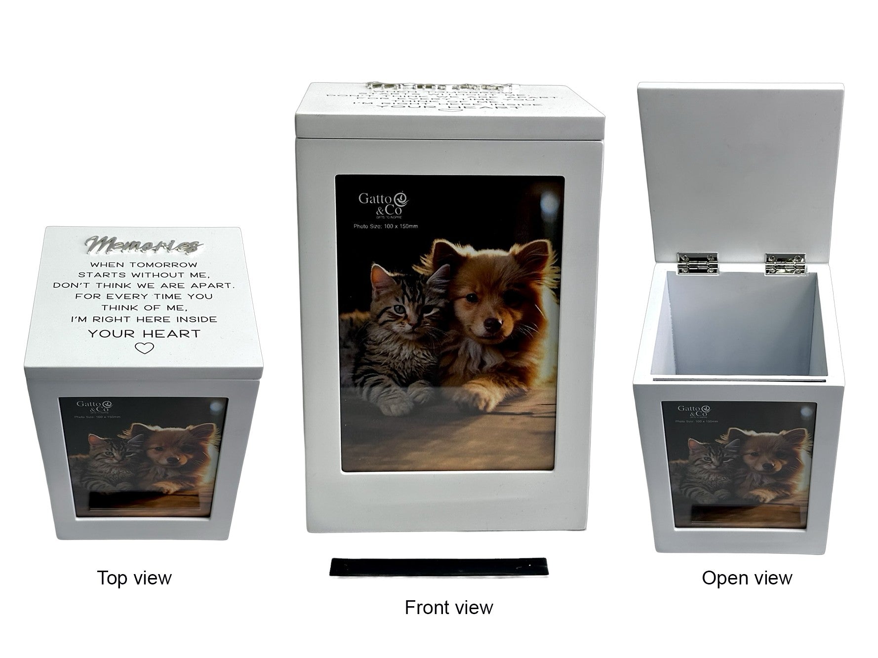 Pet Keepsake Box White With Photo 