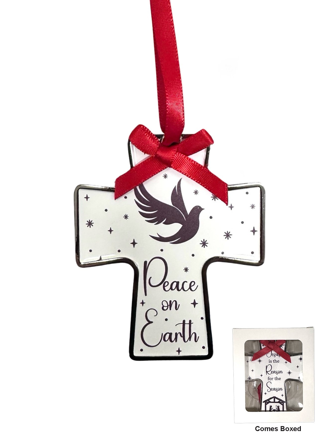 Cross Ornament - Peace On Earth
