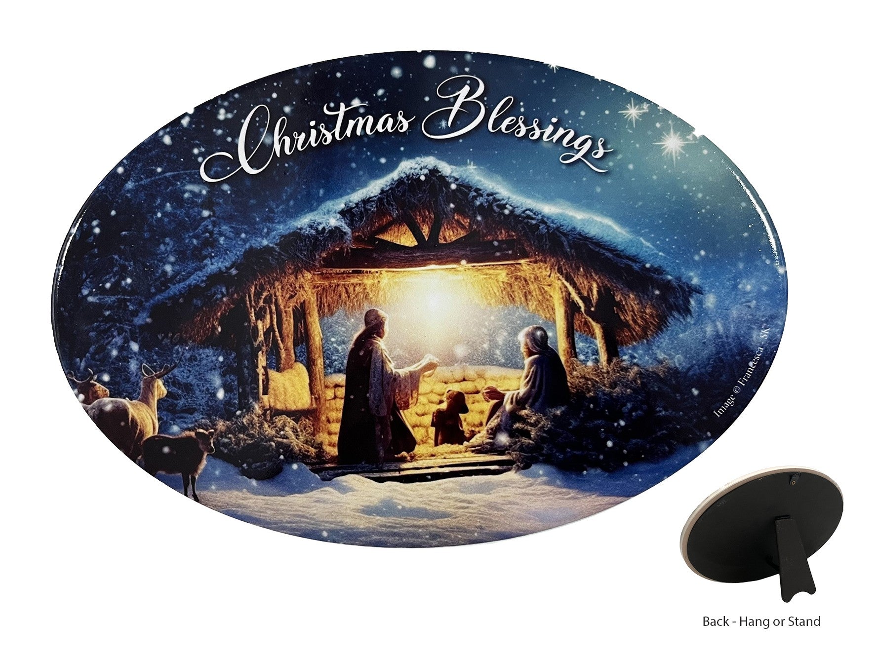 Oval Ceramic Plaque - Christmas 