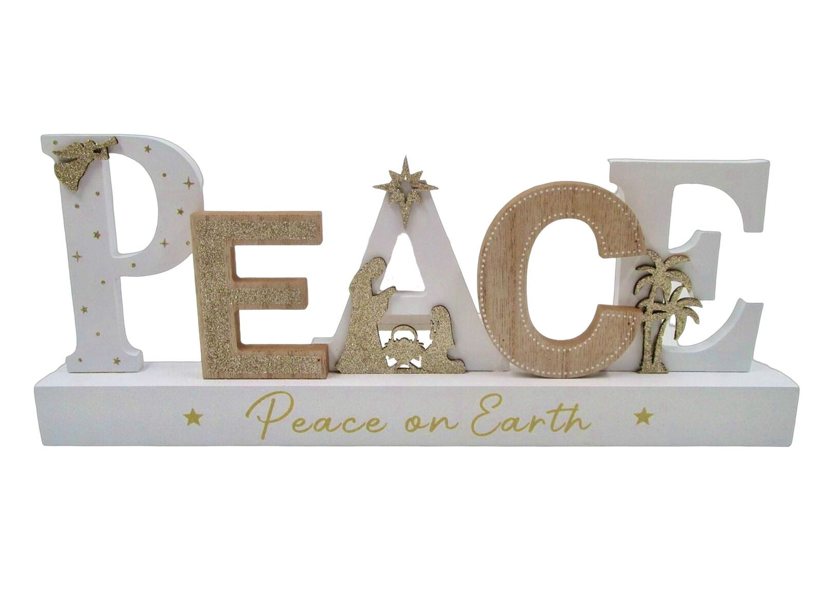 Wooden Nativity Scene - Peace 